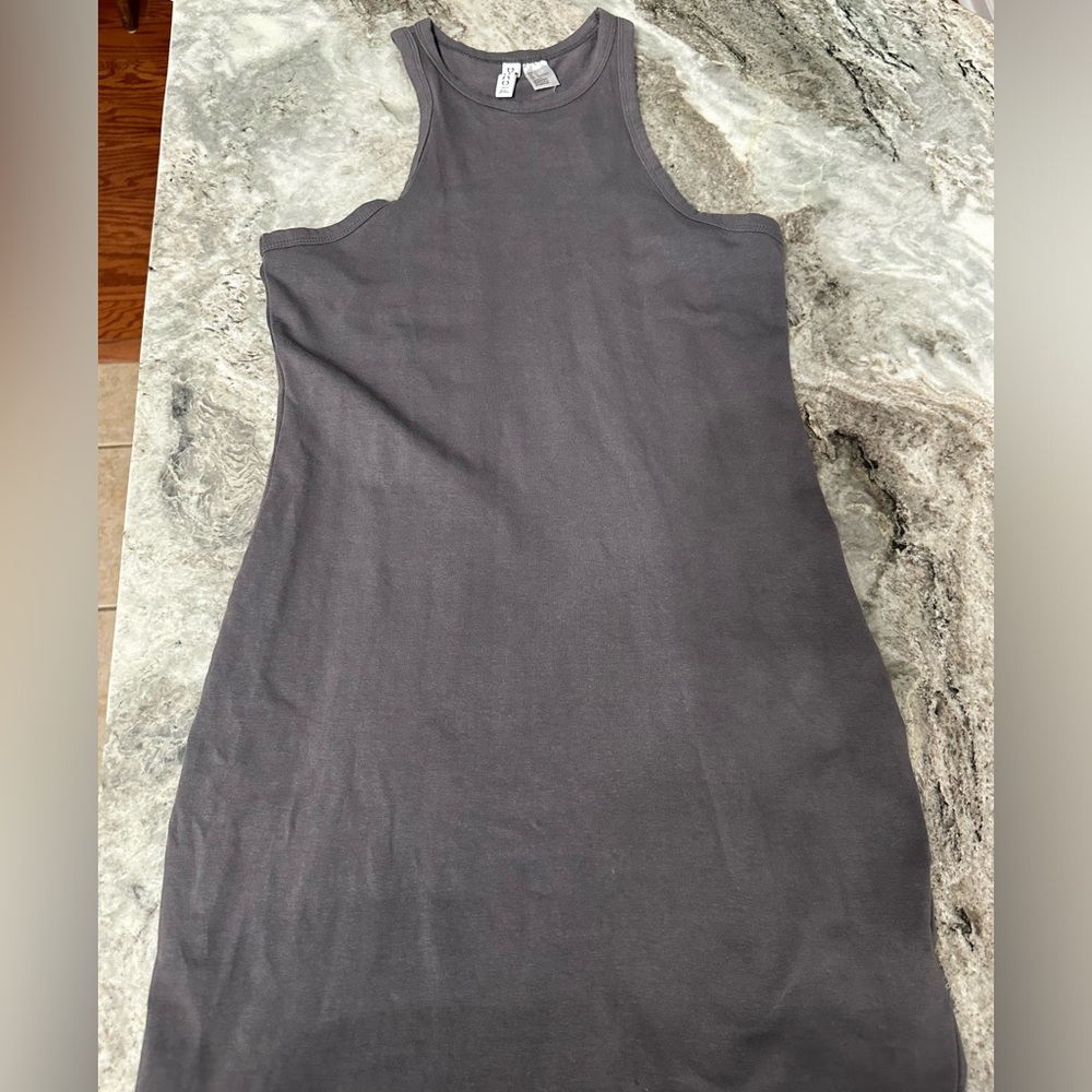 H&M grey fitted bodycon dress